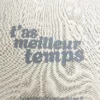 Tote-bag gris, artisanal en coton naturel certifié Oeko-Tex, fabriqué en Franche-Comté avec l'expression "T'as meilleur temps", sac écologique et original.