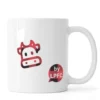 Mug carreau rouge et noir artisanal fait à la main en Franche-Comté, avec l'expression "T'as meilleur temps" imprimée en rouge et noir, cadeau original.