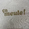 Tote-bag couleur or, artisanal en coton naturel certifié Oeko-Tex, fabriqué en Franche-Comté avec l'expression "ça meule", sac écologique et original.