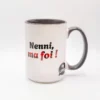 Mug blanc et gris « Comtois, rends-toi ! Nenni, ma foi ! »