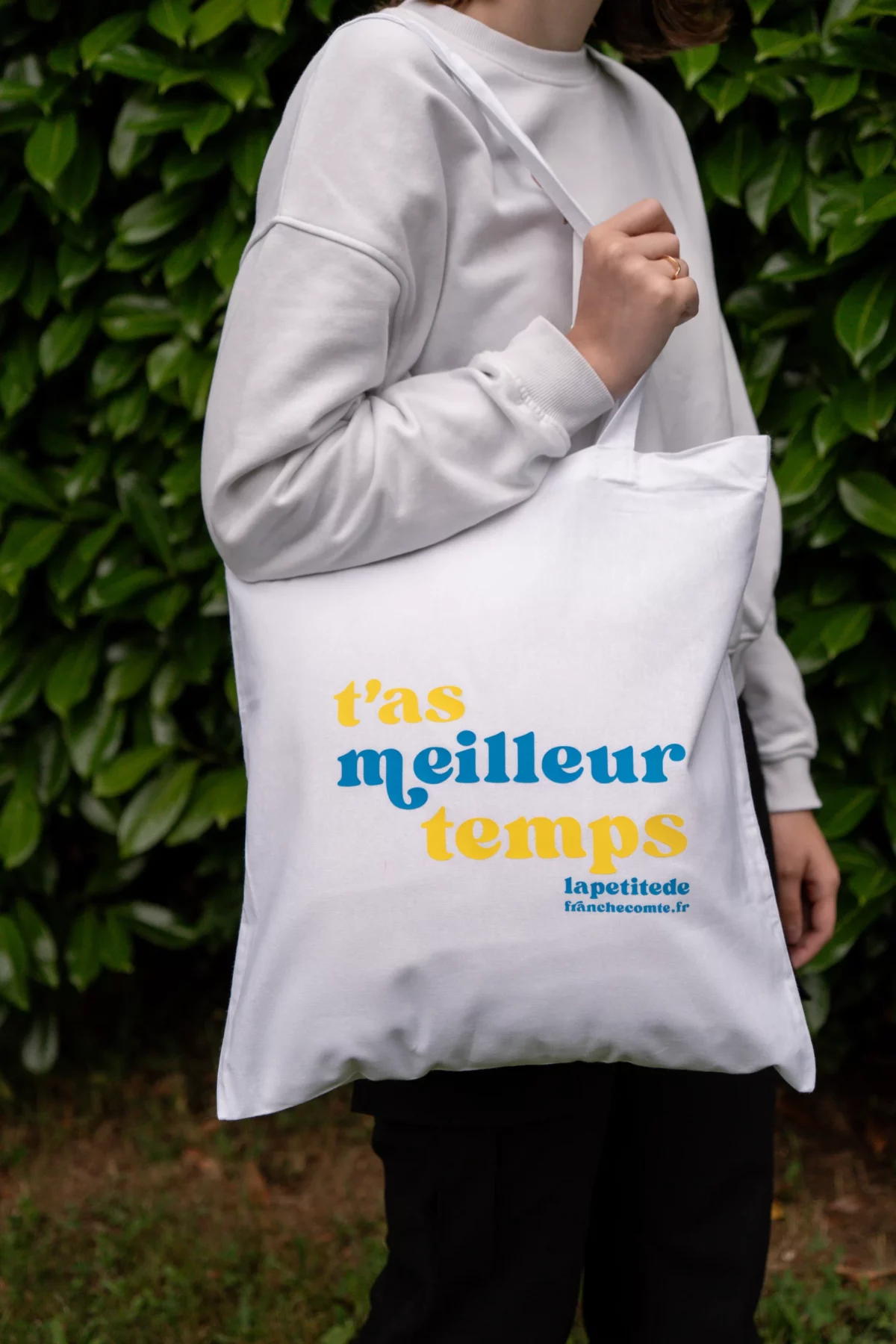 Tote-Bag Blanc Jaune Bleu