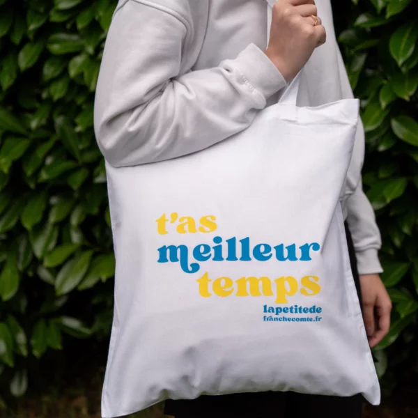 Tote-Bag Blanc Jaune Bleu