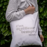 Tote-Bag Blanc Paillettes argentées