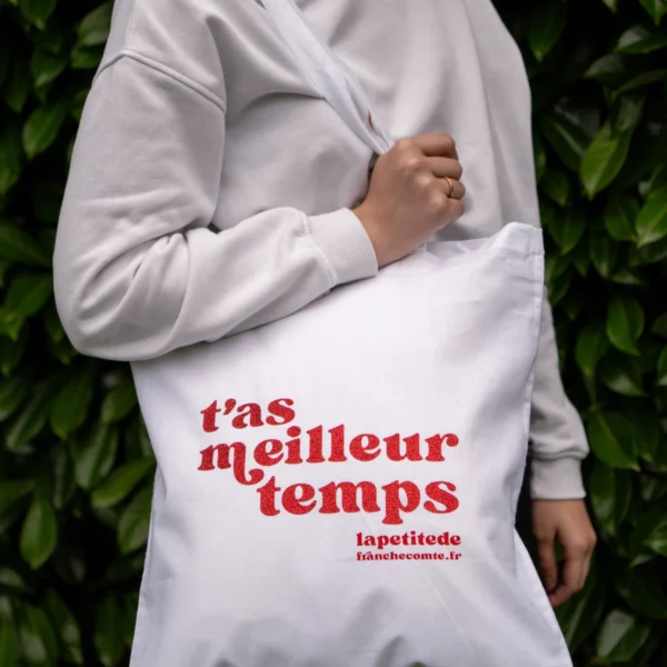 Tote-bag Blanc Rouge Paillettes