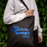 Tote-Bag Noir Bleu Holographique