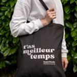 Tote-Bag Noir Paillettes Argentées