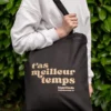 Tote-Bag Noir Paillettes Dorées