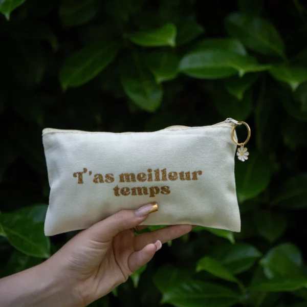 Pochette Beige & Doré Paillettes - T’as meilleur temps