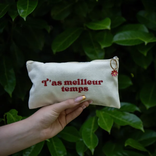 Pochette Beige Rouge Paillettes - T'as meilleur temps